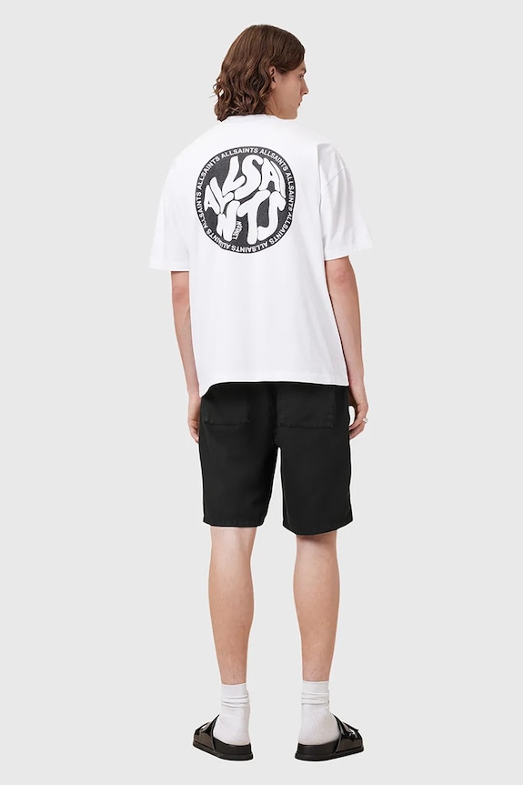 Šortky s prímesou ľanu AllSaints HANBURY M022TA čierna
