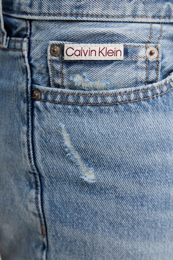 Rifľové krátke nohavice Calvin Klein Jeans modrá LV04RB787G