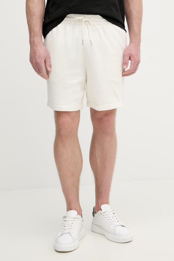 Calvin Klein Jeans teplákové šortky pánske bavlnené béžová LV04RC248G