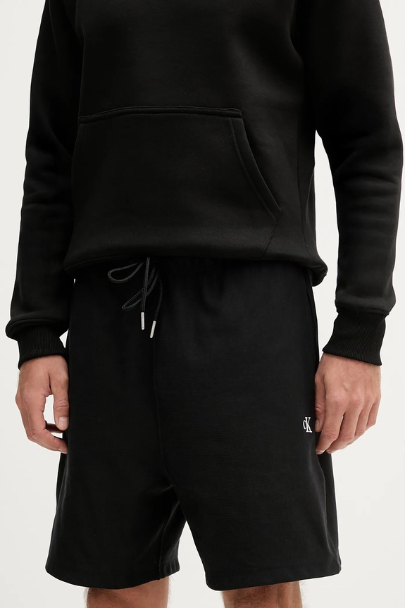 Σορτς Calvin Klein Jeans πλεκτό ύφασμα μαύρο LV04RC280G