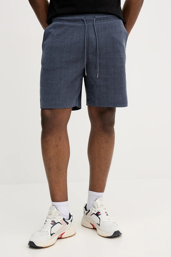 Σορτς Guess CALVIN πλεκτό ύφασμα σκούρο μπλε M5YD41.KCWN2