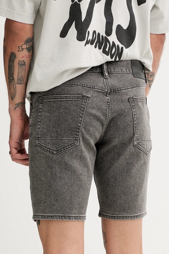 Rifľové krátke nohavice AllSaints SWITCH M048TC sivá AW25