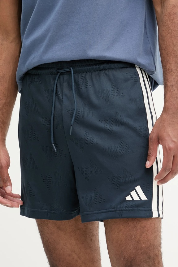 Σορτς adidas Stadium Jacquard Shorts πλεκτό ύφασμα σκούρο μπλε JX5585