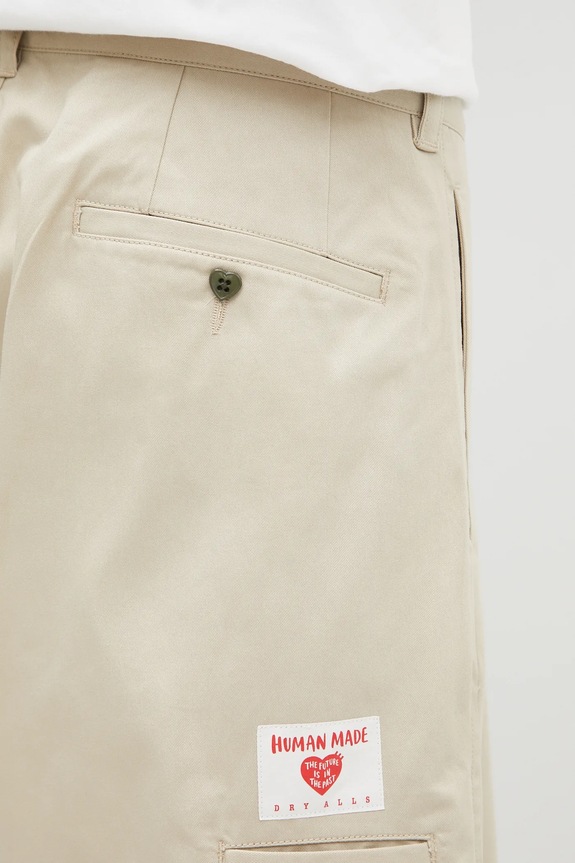 Human Made pantaloncini in cotone beige HM29PT018