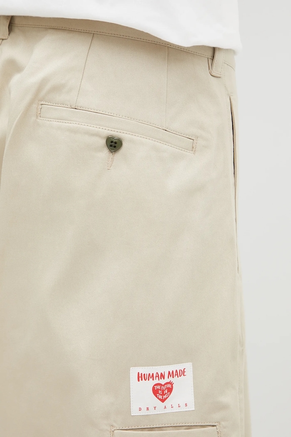 Human Made pantaloncini in cotone beige HM29PT018
