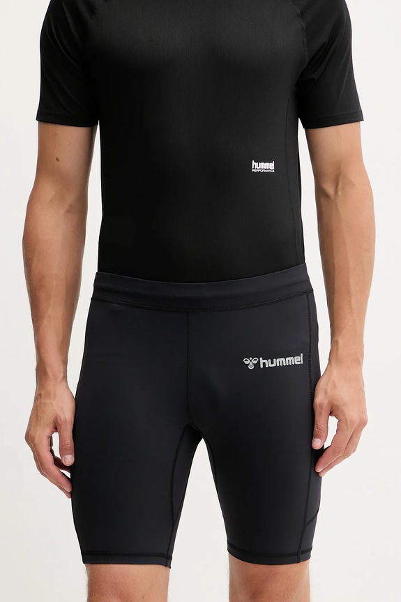 Kratke hlače za trening Hummel pletivo crna 227252