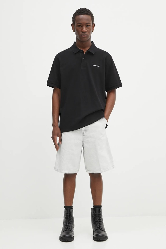 Дънков къс панталон Carhartt WIP Single Knee I035558.895F сив