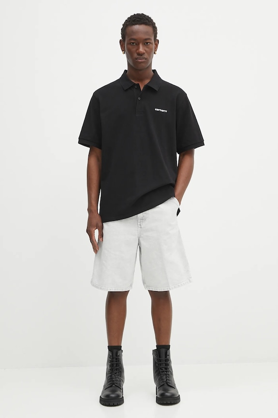 Дънков къс панталон Carhartt WIP Single Knee I035558.895F сив