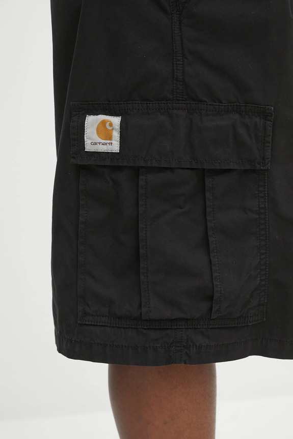 Βαμβακερό σορτσάκι Carhartt WIP Cole Cargo μαύρο I035566.89GD
