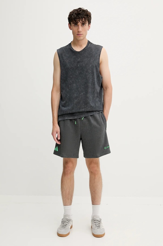 adidas pantaloncini in cotone x Mercedes JZ2213 grigio AW25