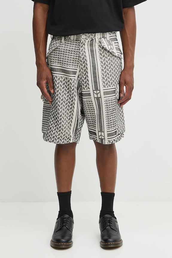 NEIGHBORHOOD pantaloncini jq shemagh cargo short pants stampa all-over bianco 251SPNH.PTM09