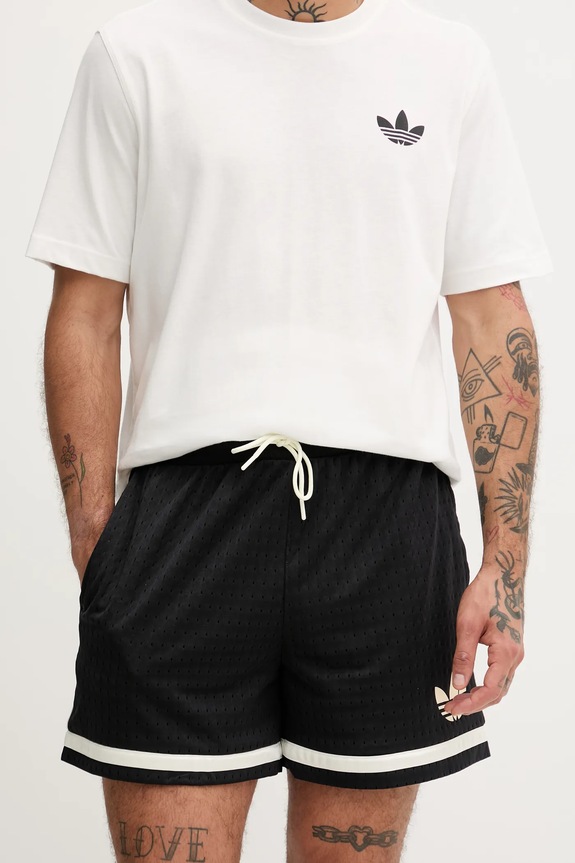 Σορτς adidas Originals Lifestyle Basketball απλικέ μαύρο JD5198