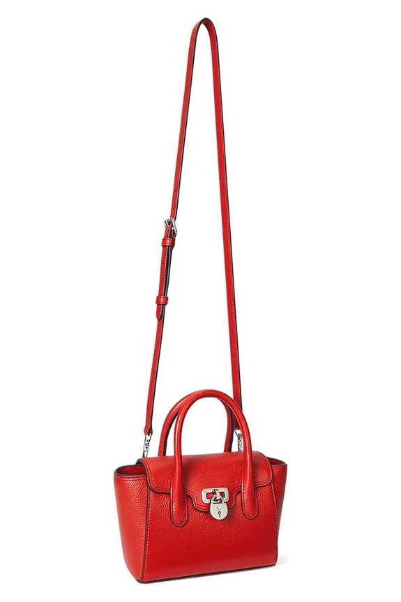 Δερμάτινη τσάντα Lauren Ralph Lauren 431969349 πορτοκαλί AW25