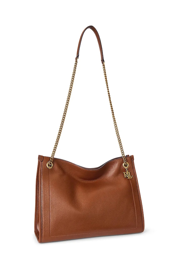 Lauren Ralph Lauren poșetă de piele 431969352 maro AW25