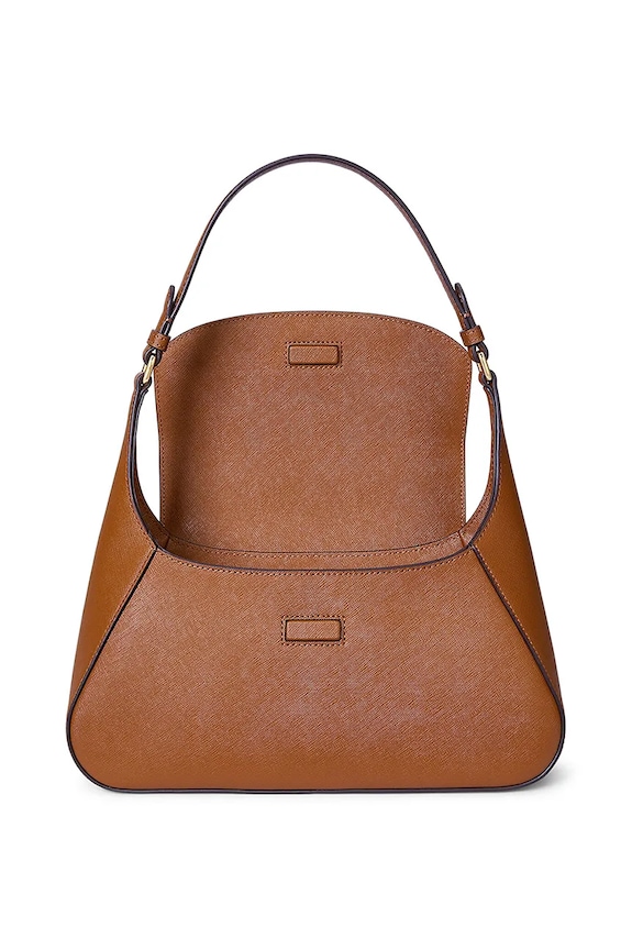 Usnjena torbica Lauren Ralph Lauren rjava 431969364