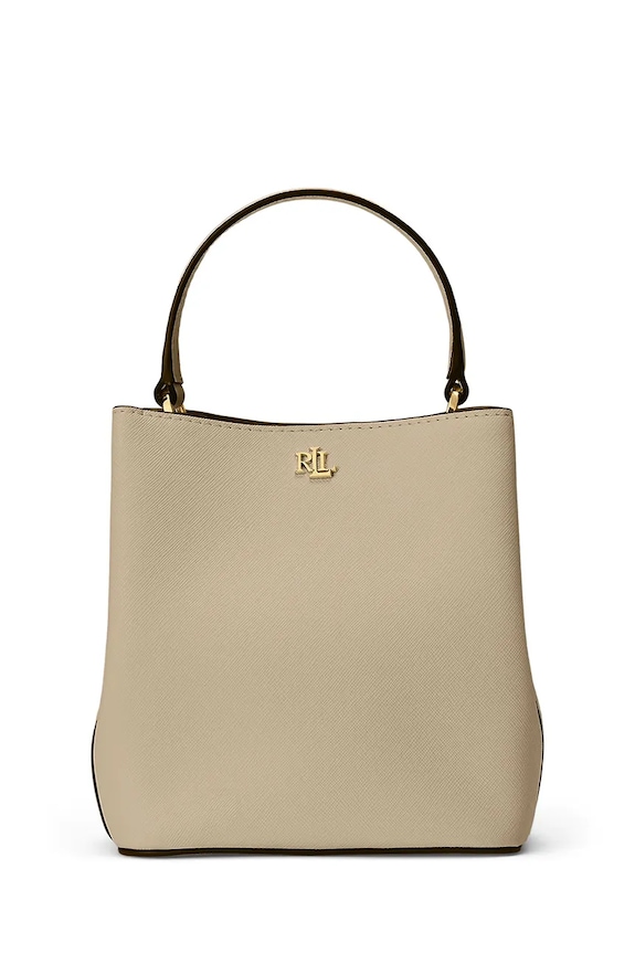 Lauren Ralph Lauren σάκος γυναικείος δερμάτινος μπεζ 431969365