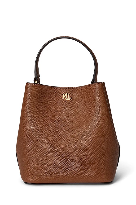 Lauren Ralph Lauren torebka worek damska skórzana skóra licowa brązowy 431969365