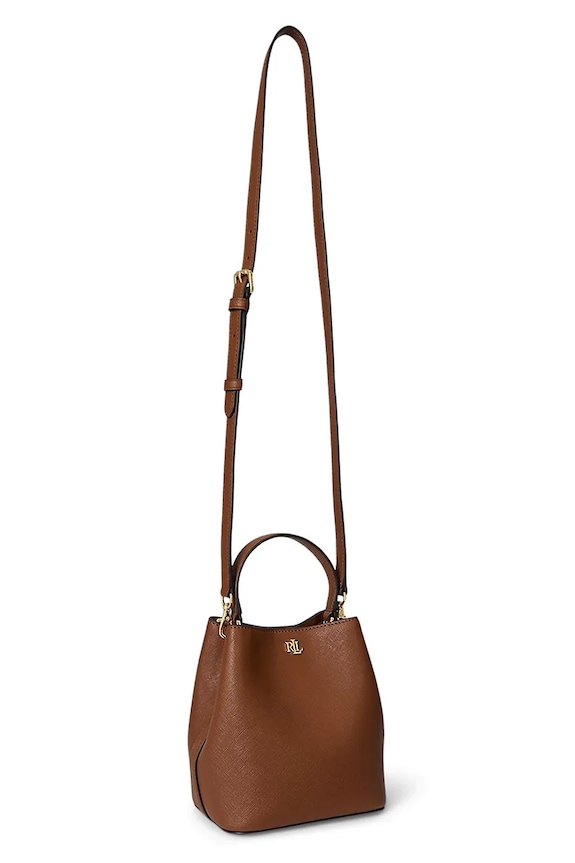 Lauren Ralph Lauren torebka worek damska skórzana 431969365 brązowy SS26