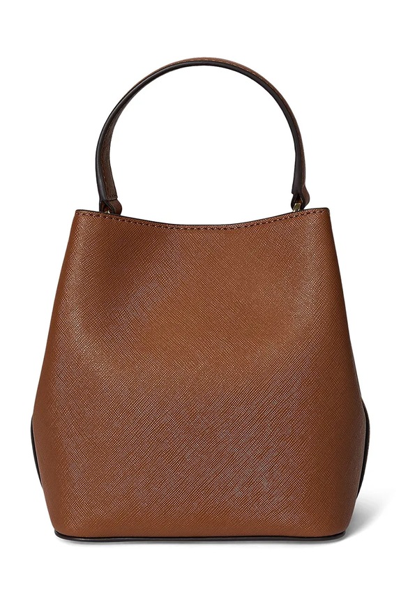 Akcesoria Lauren Ralph Lauren torebka worek damska skórzana 431969365 brązowy