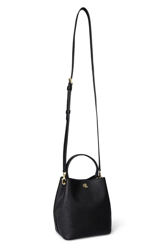 Lauren Ralph Lauren torebka worek damska skórzana 431969365 czarny SS26