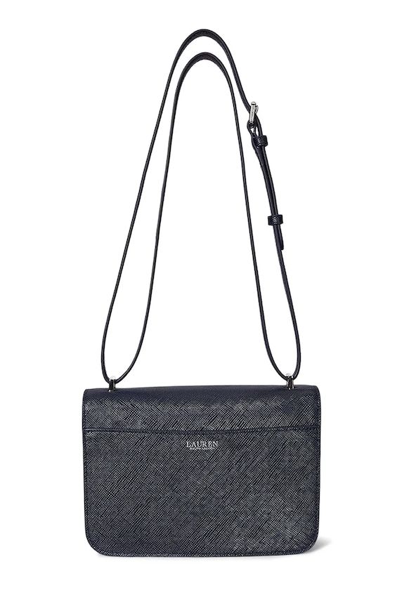 Doplnky Kožená kabelka Lauren Ralph Lauren 431974272 tmavomodrá