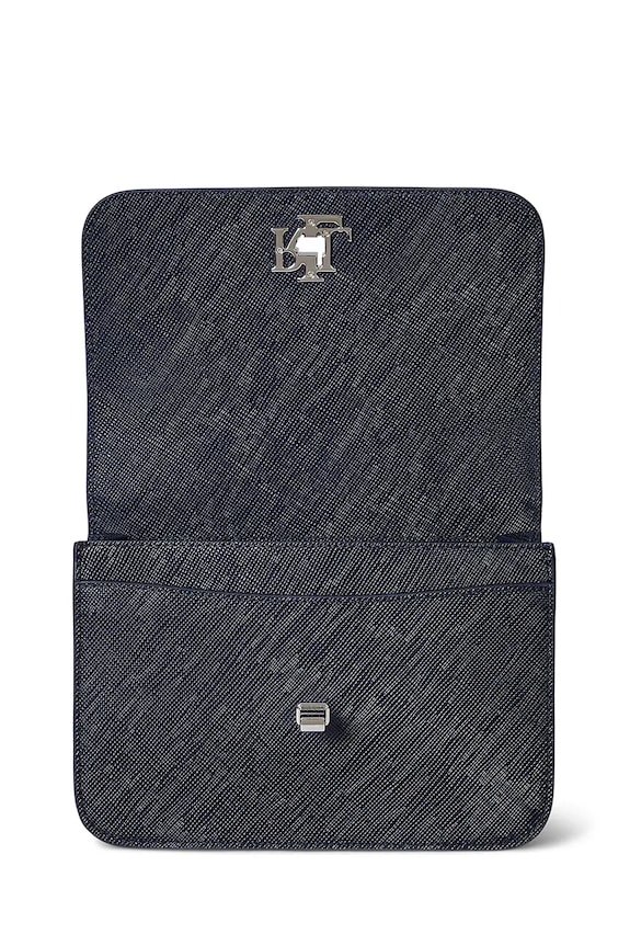 Kožená kabelka Lauren Ralph Lauren tmavomodrá 431974272