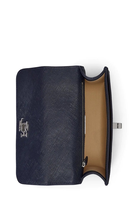 Kožená kabelka Lauren Ralph Lauren 431974272 tmavomodrá