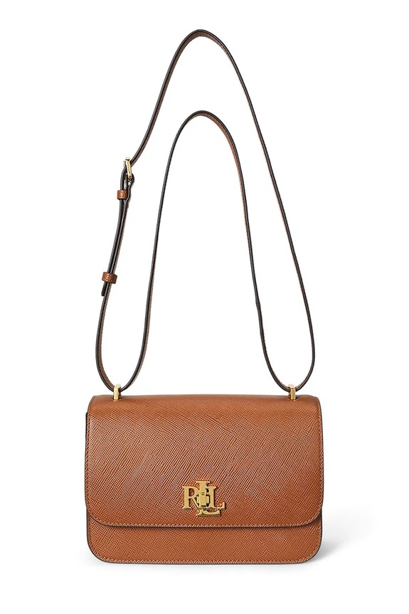 Lauren Ralph Lauren borsa a mano in pelle pelle fiore marrone 431974272