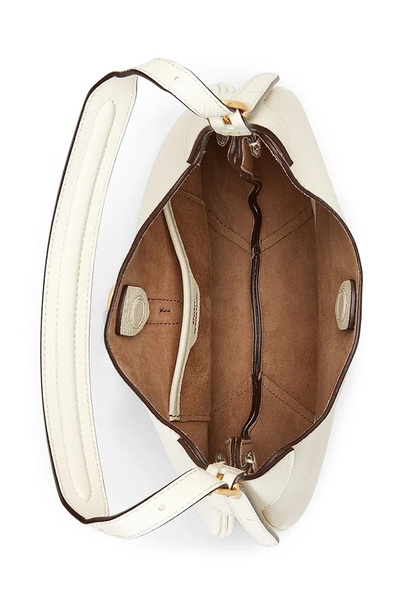 Kožená kabelka Polo Ralph Lauren bílá 428944016