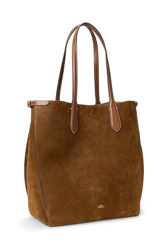 Polo Ralph Lauren shopper torba ženska od brušene kože 428968152 smeđa AW25