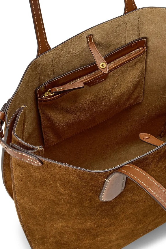 Polo Ralph Lauren shopper torba ženska od brušene kože smeđa 428968152