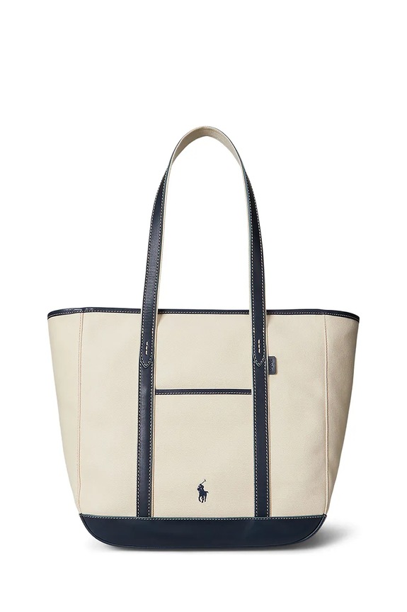 Kabelka Polo Ralph Lauren hladký béžová 428968158