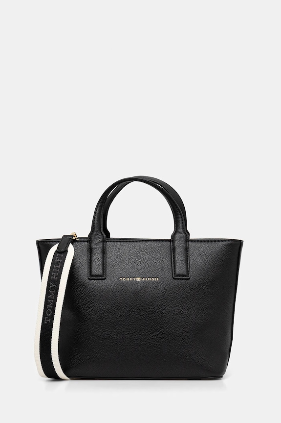 Kabelka Tommy Hilfiger hladký černá AW0AW17448