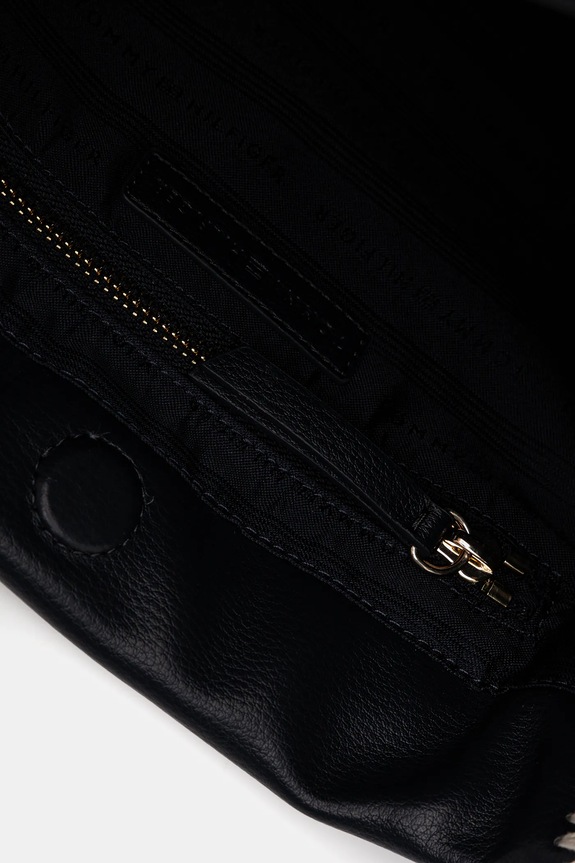 Tommy Hilfiger poșetă de piele AW0AW17540 bleumarin