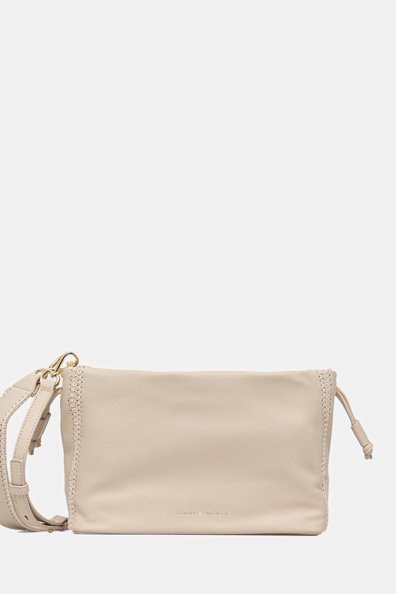Torba Tommy Hilfiger imitacija zrnate kože bež AW0AW17541