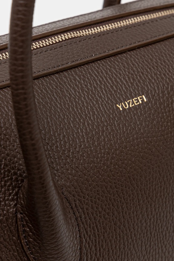 Кожена чанта Yuzefi BRIOCHE DUFFLE кафяв YUZPF25.HB.BD.L038