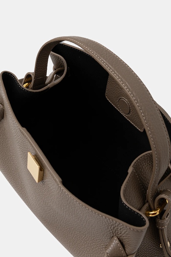 Yuzefi leather handbag GYOZA gray YUZSS25.HB.GZ.L052