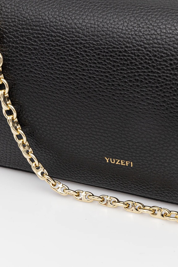 Yuzefi leather handbag OYSTER black YUZCO.HB.OYC.L034