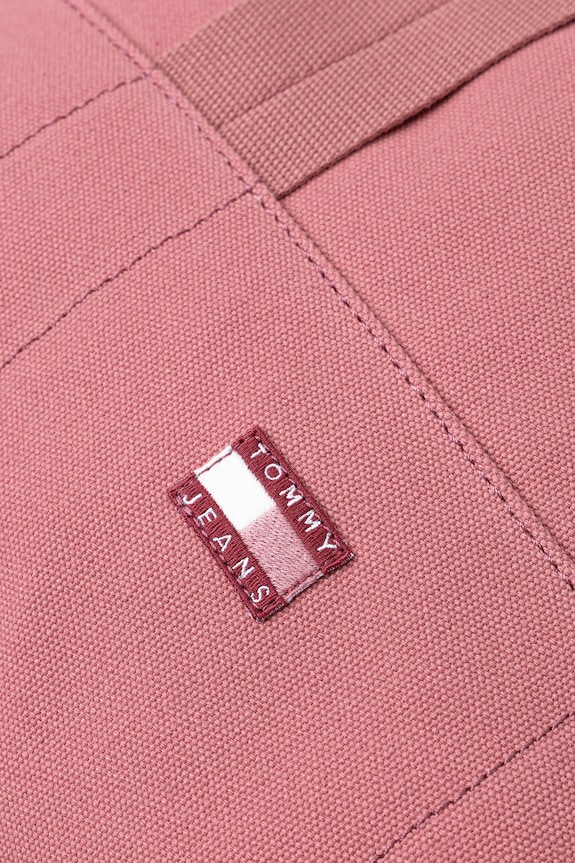 Bavlněná kabelka Tommy Jeans růžová AW0AW17542
