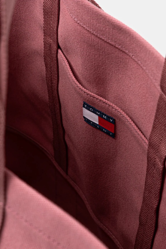 Bavlněná kabelka Tommy Jeans AW0AW17542 růžová