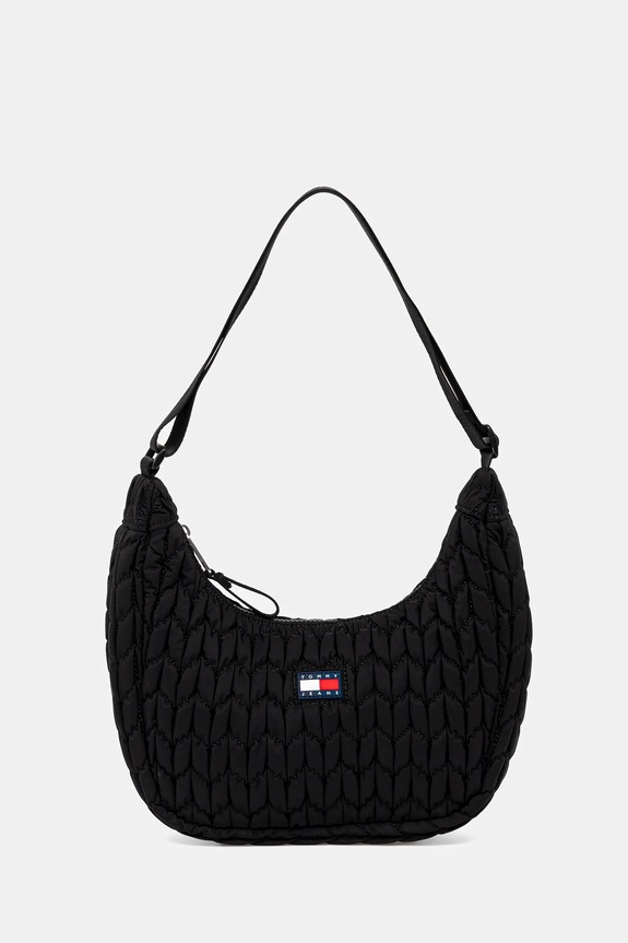 Torbica Tommy Jeans Našitek črna AW0AW17546