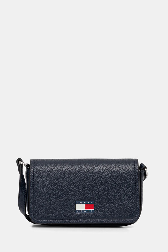 Kabelka Tommy Jeans přírodní kůže námořnická modř AW0AW17553