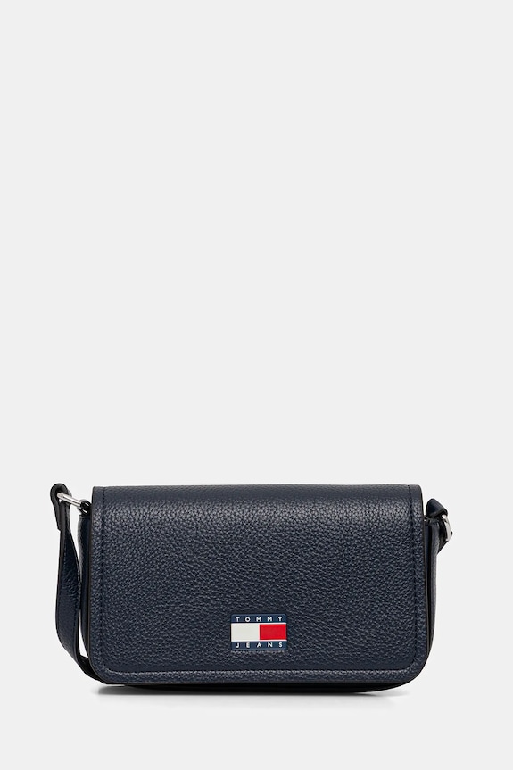Kabelka Tommy Jeans přírodní kůže námořnická modř AW0AW17553