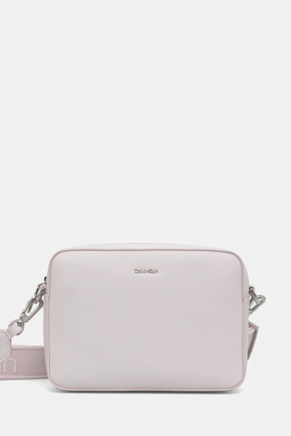 Torba Calvin Klein imitacija zrnate kože roza LV04F3097G