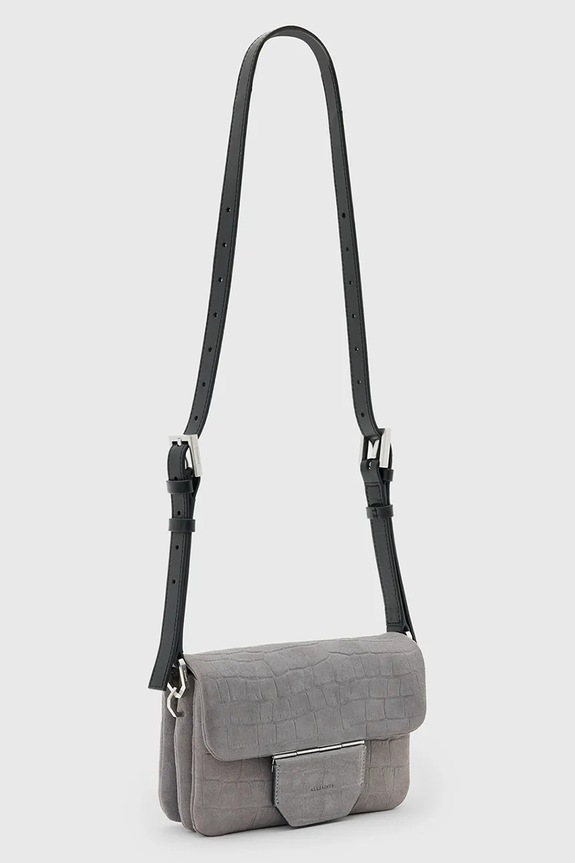 AllSaints torebka skórzana JUPITER W354XC szary AW25
