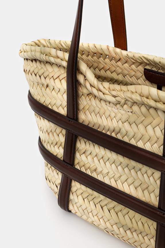 Τσάντα παραλίας Tory Burch Ella Straw Ella μπεζ 169218.902