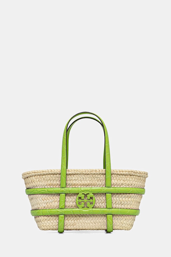 Tory Burch geantă de rafie Ella uni bej 169396.300