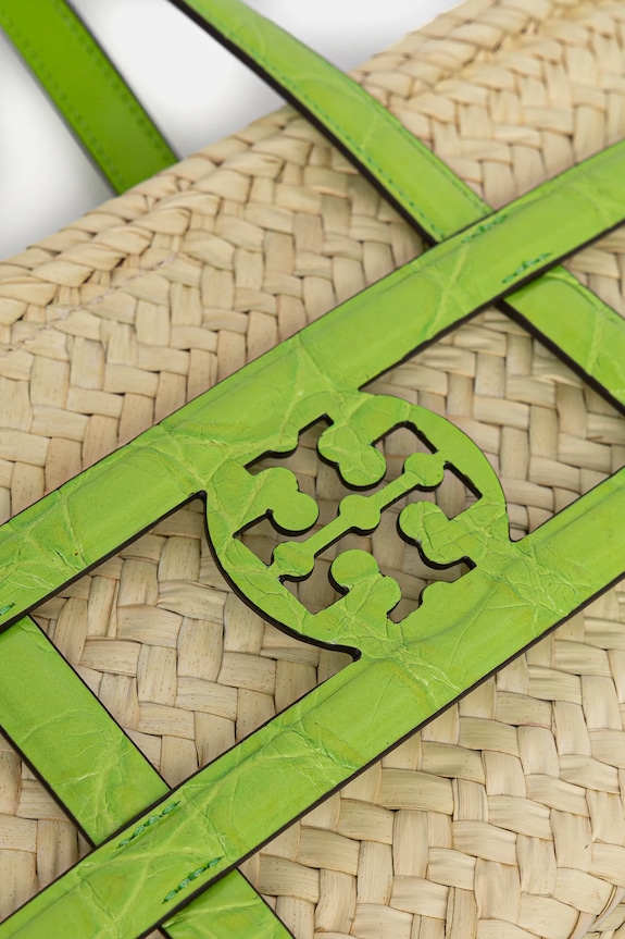 Tory Burch geantă de rafie Ella bej 169396.300