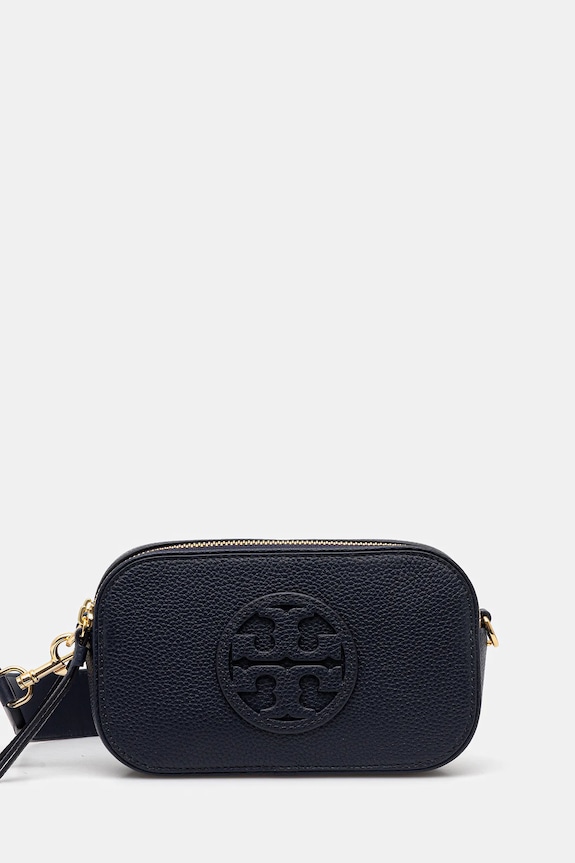 Kožená kabelka Tory Burch Miller usňová koža tmavomodrá 171955.405