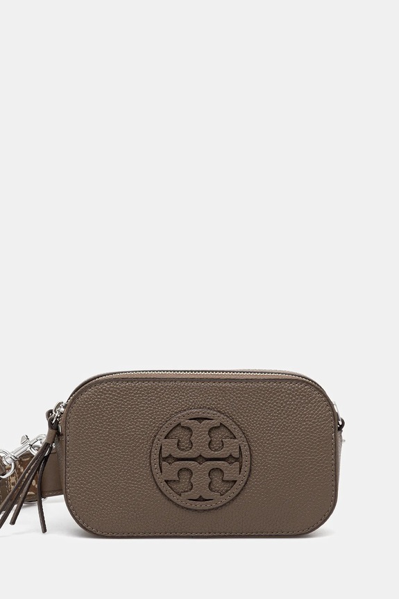 Δερμάτινη τσάντα Tory Burch Miller λείο δέρμα καφέ 171955.250